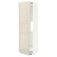 METOD tall kitchen cabinet, high gloss beige with two adjustable shelves, modern design.