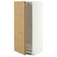 METOD High cabinet for fridge/freezer, white/VOXTORP oak effect vertical handle, 60x60x140 cm