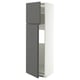 METOD High cabinet for fridge w 2 doors, white/VOXTORP dark grey vertical handle, 60x60x200 cm