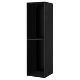 A black, tall, rectangular kitchen cabinet from the METOD series. It has two shelves and a sleek, modern design.