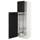 METOD kitchen cabinet, white with black stained lerhyttan door, wooden material, tall, pull-out organiser.