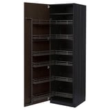 METOD High cabinet with pull-out larder, black/Sinarp brown, 60x60x200 cm