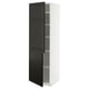 METOD High cabinet with shelves/2 doors, white/Bodbyn black, 60x60x200 cm