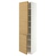 METOD High cabinet with shelves/2 doors, white/VOXTORP oak effect vertical handle, 60x60x220 cm