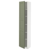 METOD High cabinet with shelves, white/Axstad grey-green, 40x37x200 cm