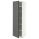METOD High cabinet with shelves, white/VOXTORP dark grey vertical handle, 60x60x200 cm