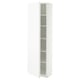 METOD High cabinet with shelves, white/VOXTORP matt white vertical handle, 60x37x200 cm