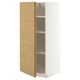 METOD High cabinet with shelves, white/VOXTORP oak effect vertical handle, 60x60x140 cm