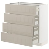 METOD / MAXIMERA Base cab 4 frnts/4 drawers, white/Stensund beige, 80x37 cm