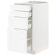 METOD kitchen unit: white, square, multiple drawers, modern classic design.