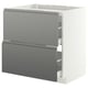 METOD / MAXIMERA Base cab f hob/2 fronts/2 drawers, white/Voxtorp stainless steel effect, 80x60 cm