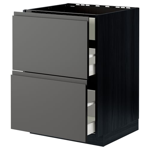 Grey METOD kitchen unit with 2 drawers.