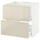 METOD / MAXIMERA Base cab f sink+2 fronts/2 drawers, white/Voxtorp high-gloss light beige, 80x60 cm