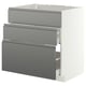 METOD / MAXIMERA Base cab f sink+3 fronts/2 drawers, white/Voxtorp stainless steel effect, 80x60 cm