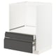 Option: METOD / MAXIMERA Base cabinet f combi micro/drawers, white/Voxtorp dark grey, 60x60 cm