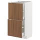 METOD / MAXIMERA Base cabinet with 2 drawers, white/Tistorp brown walnut effect, 40x37 cm