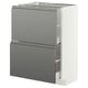 METOD / MAXIMERA Base cabinet with 2 drawers, white/Voxtorp stainless steel effect, 60x37 cm