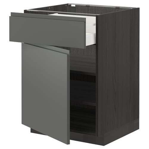 Modern grey kitchen unit with drawer & shelf.