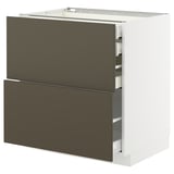 METOD / MAXIMERA Base cb 2 frnts/2 low/1 md/1 hi drw, white/Havstorp brown-beige, 80x60 cm