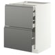 METOD / MAXIMERA Base cb 2 frnts/2 low/1 md/1 hi drw, white/Voxtorp stainless steel effect, 60x60 cm