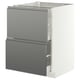 METOD / MAXIMERA Base cb 2 fronts/2 high drawers, white/Voxtorp stainless steel effect, 60x60 cm