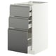 METOD / MAXIMERA Base cb 3 frnts/2 low/1 md/1 hi drw, white/Voxtorp stainless steel effect, 40x60 cm