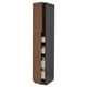 METOD / MAXIMERA Hi cab w 2 doors/4 drawers, black Enköping/brown walnut effect, 40x60x220 cm
