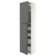 METOD / MAXIMERA Hi cab w 2 doors/4 drawers, white/VOXTORP dark grey vertical handle, 60x60x240 cm