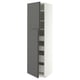 METOD / MAXIMERA Hi cab w 2 doors/4 drawers, white/VOXTORP dark grey vertical handle, 60x60x220 cm