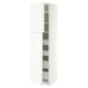 METOD / MAXIMERA Hi cab w 2 doors/4 drawers, white/VOXTORP matt white vertical handle, 60x60x220 cm