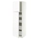 METOD / MAXIMERA Hi cab w 2 doors/4 drawers, white/VOXTORP matt white vertical handle, 60x60x200 cm
