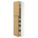 METOD / MAXIMERA Hi cab w 2 doors/4 drawers, white/VOXTORP oak effect vertical handle, 60x60x240 cm