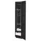 Black stained METOD kitchen cabinet with bevelled edges, metal shelves & drawer, left-side door.