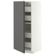 METOD / MAXIMERA High cabinet with drawers, white/VOXTORP dark grey vertical handle, 60x60x140 cm