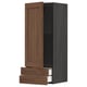 METOD / MAXIMERA Wall cabinet with door/2 drawers, black Enköping/brown walnut effect, 40x100 cm