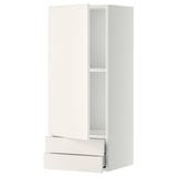 METOD / MAXIMERA Wall cabinet with door/2 drawers, white/Veddinge white, 40x100 cm