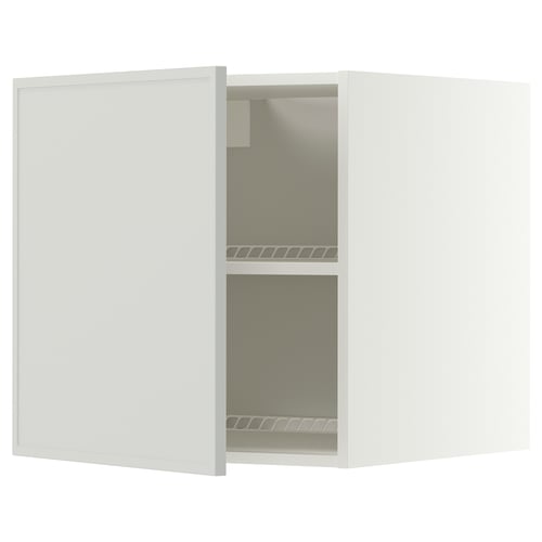 METOD Top cabinet for fridge/freezer, white/Aspudden light grey, 60x60 cm