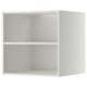 A white, two-tiered METOD kitchen cabinet with adjustable shelves and ventilation holes.