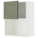 METOD Wall cabinet for microwave oven, white/Axstad grey-green, 60x80 cm
