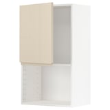 METOD Wall cabinet for microwave oven, white/Voxtorp high-gloss light beige, 60x100 cm