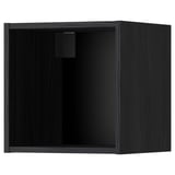Black ikea METOD wall cabinet, square open box.