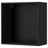 A black METOD wall cabinet from the METOD kitchen system. The cabinet is square-shaped with a flat, dark finish, and has a sleek, modern design.