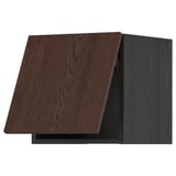 METOD Wall cabinet horizontal w push-open, black/Sinarp brown, 40x40 cm
