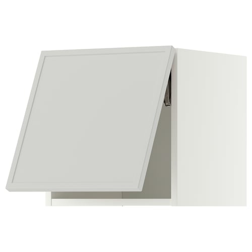 METOD Wall cabinet horizontal, white/Aspudden light grey, 40x40 cm