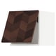 Brown wood-patterned cabinet door, slanted left, white base, modern style.