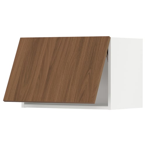 Modular kitchen unit, brown wood front, sleek design.