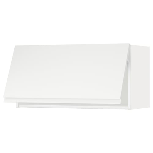 A white, rectangular METOD kitchen cabinet with minimalistic design and smooth surface.
