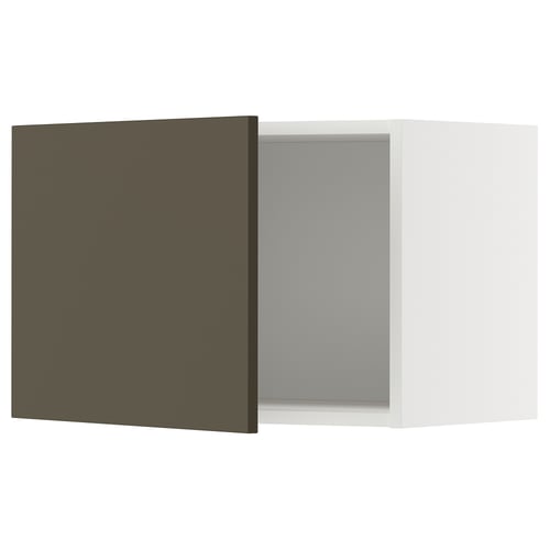 White and dark brown kitchen cabinet, square shape, modern design with minimalist style.