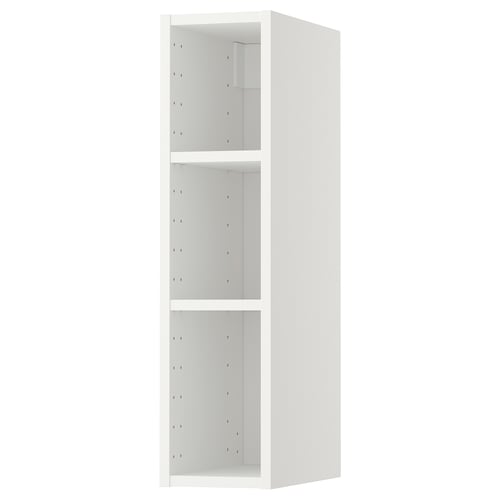 Wall-mounted white METOD cabinet, 3 open shelves, modern design.