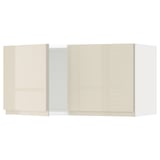 METOD Wall cabinet with 2 doors, white/Voxtorp high-gloss light beige, 80x40 cm